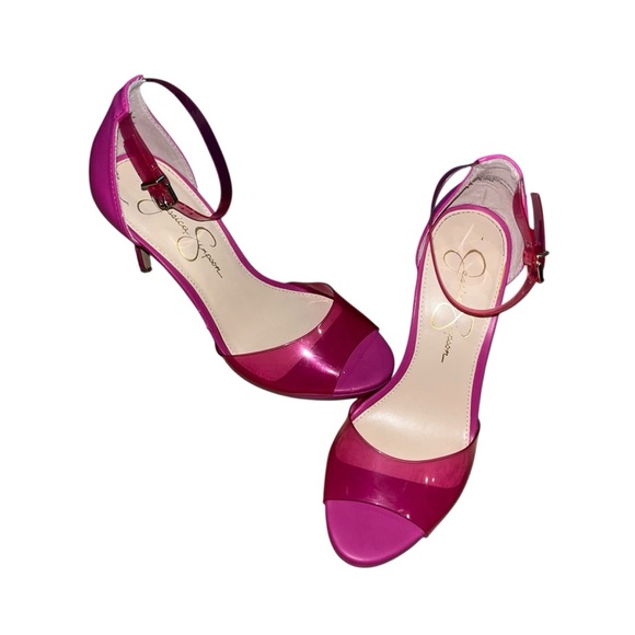 Y2K Jessica Simpson Barbiecore Hot Pink Ankle Strap Heels Barbie Girl 7 - Picture 1 of 7